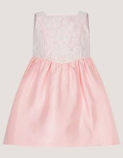 Baby Juno Lace Satin Dress, Pink (PINK), large