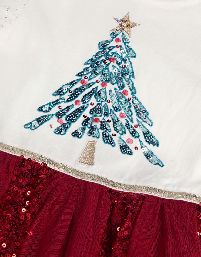 Christmas Tree Sequin Disco Dress, Ivory (IVORY), large