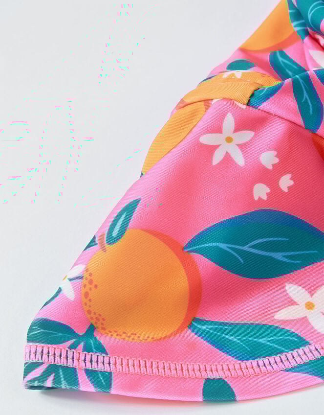 Frugi Orange Print Legionnaires Hat, Multi (MULTI), large