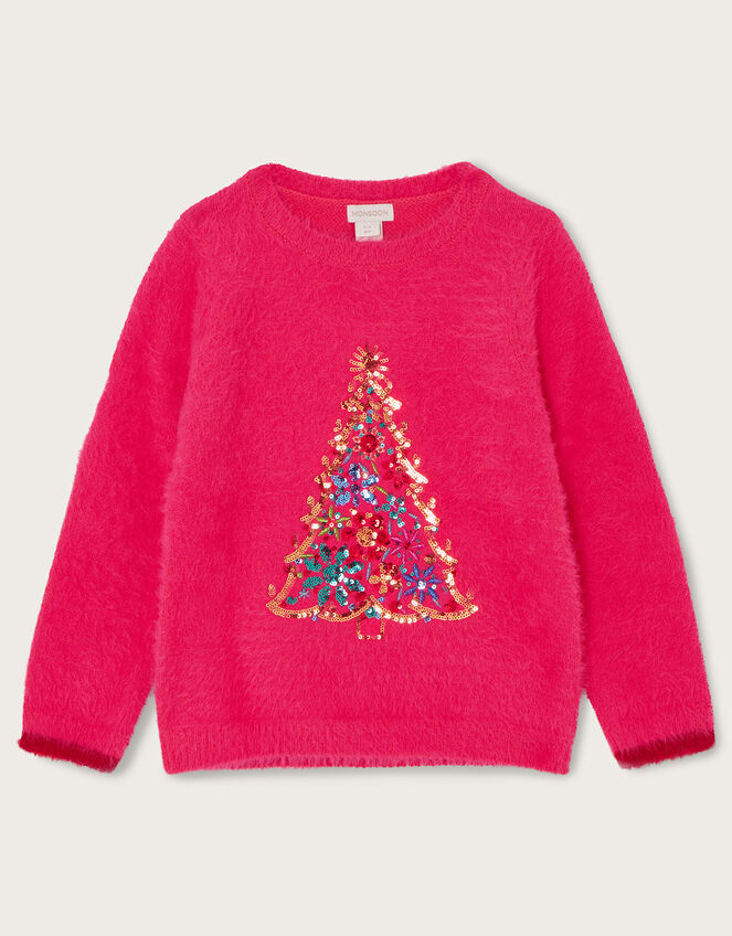 Christmas Tree Knitted Jumper, Pink (BRIGHT PINK), large