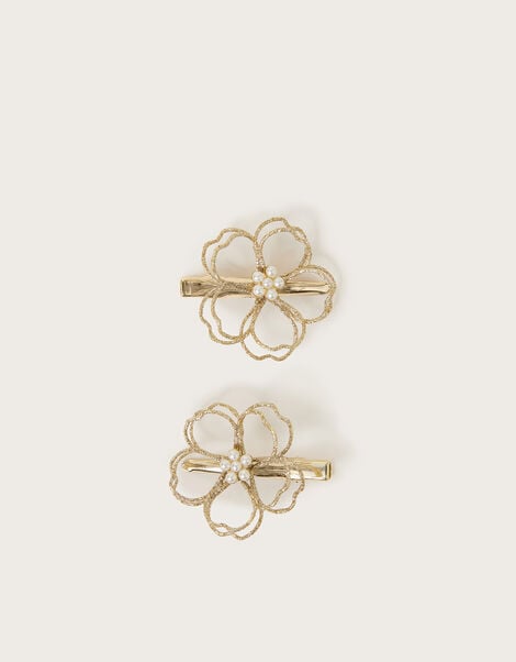 2-Pack Wire Flower Hair Clips, , large