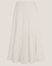 Ginny Tiered Maxi Skirt, Ivory (IVORY), large