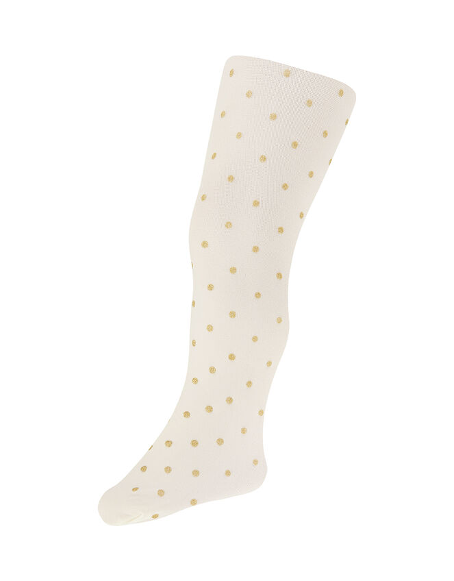 Baby Glitter Spot Tights, Gold (GOLD), large