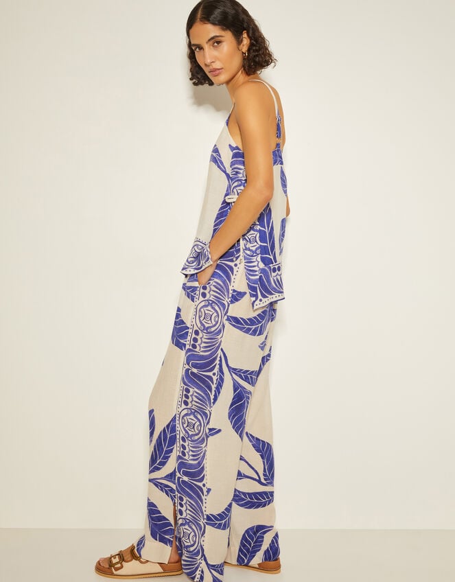 Dinah Leaf Print Cami Top, White (WHITE), large