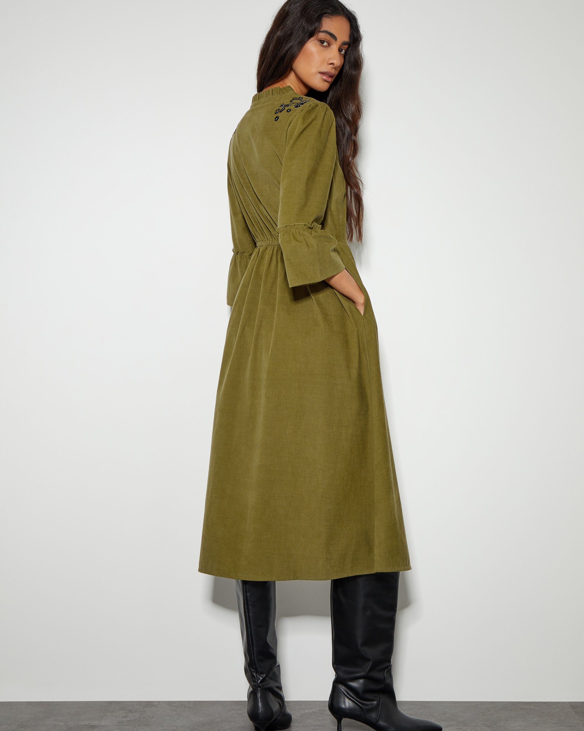 Corduroy midi dress shop
