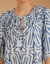Tallulah and Hope Esther Print Dress, Blue (BLUE), large