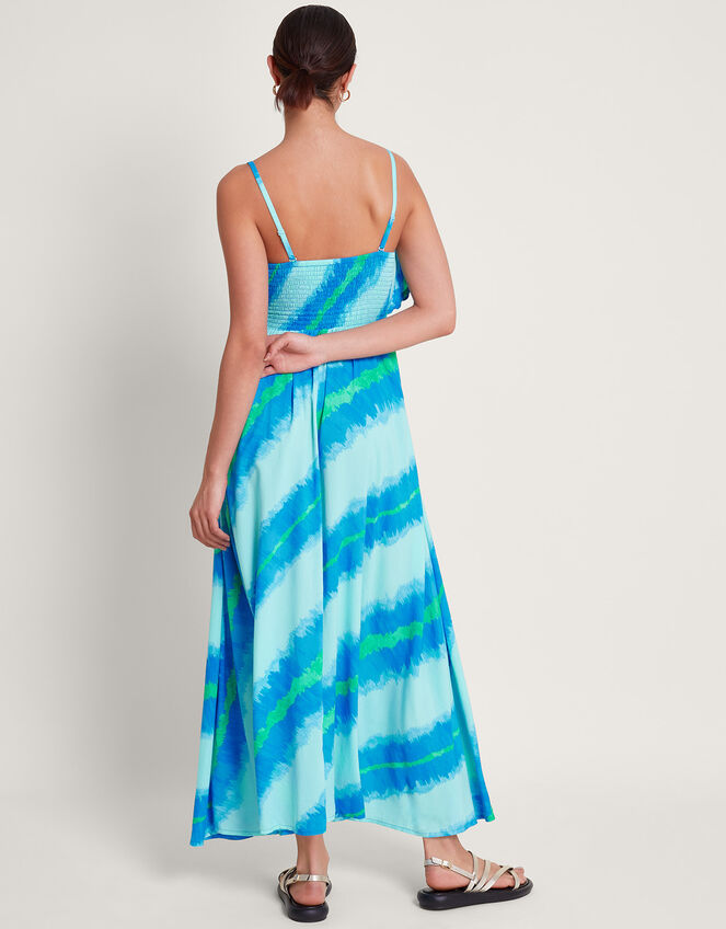 Zifia Stripe Ruffle Dress, Blue (BLUE), large
