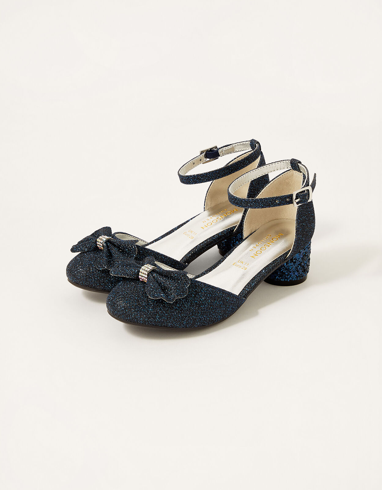 Glitter Bow Heels Blue