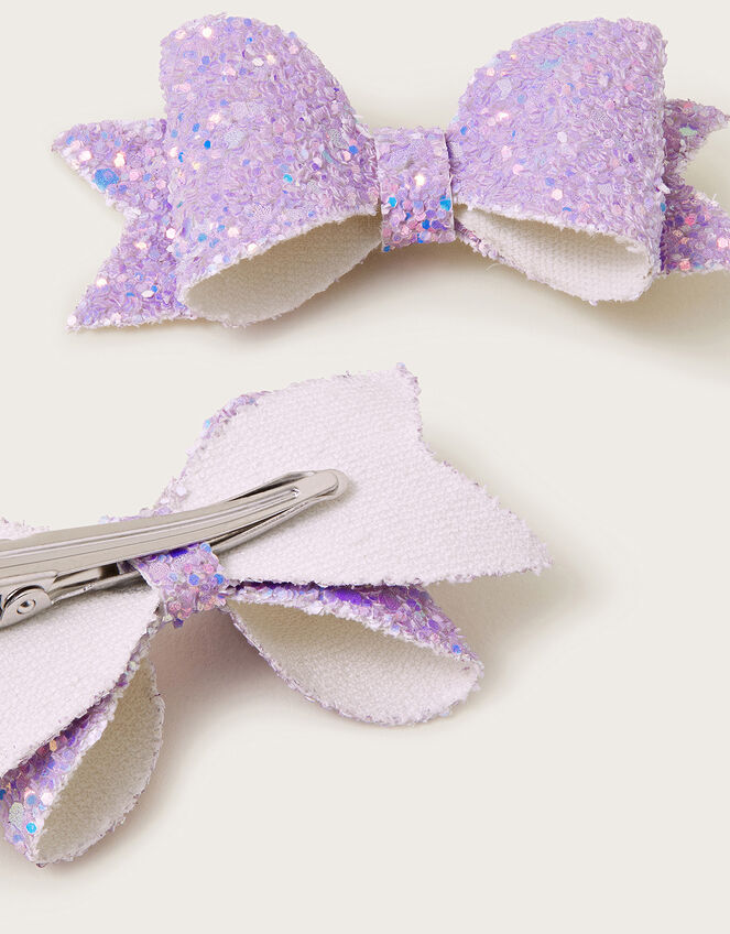 2-Pack Glitter Bow Hair Clips, , large