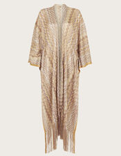 Crochet Stripe Kaftan, Natural (NEUTRAL), large