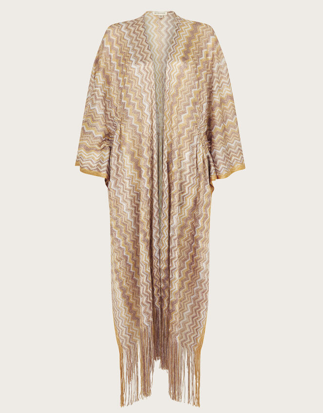 Crochet Stripe Kaftan, Natural (NEUTRAL), large