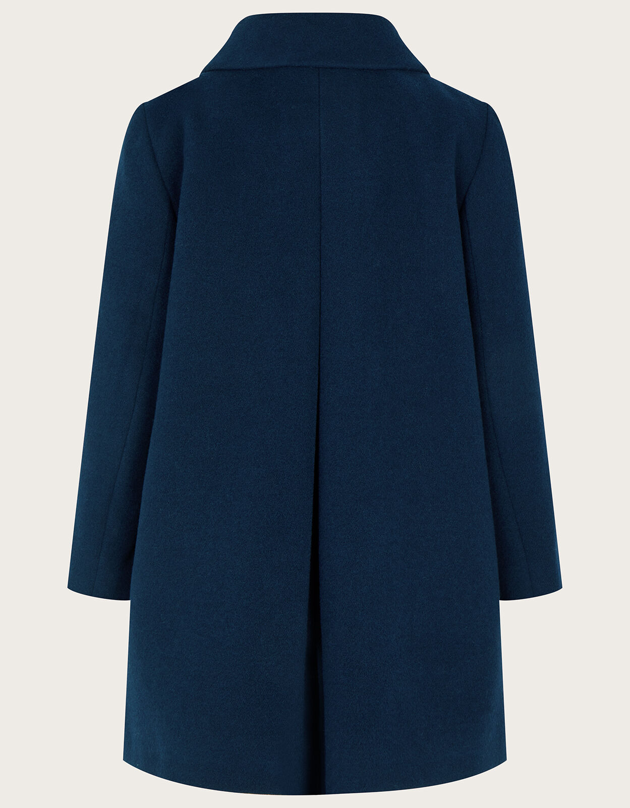 Bow Pocket Collared Swing Coat Blue
