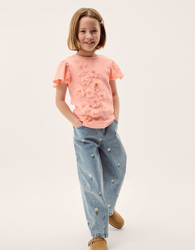 Embellished Floral Appliqu&eacute; Top, Pink (PINK), large