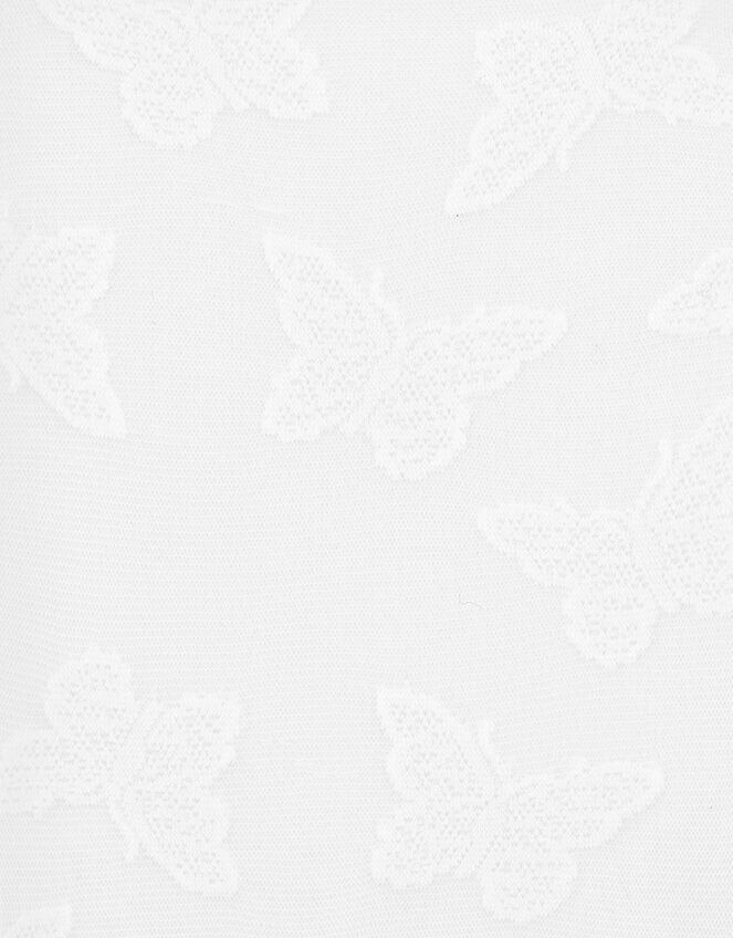 Girl Butterfly Bridal Tights, White (WHITE), large