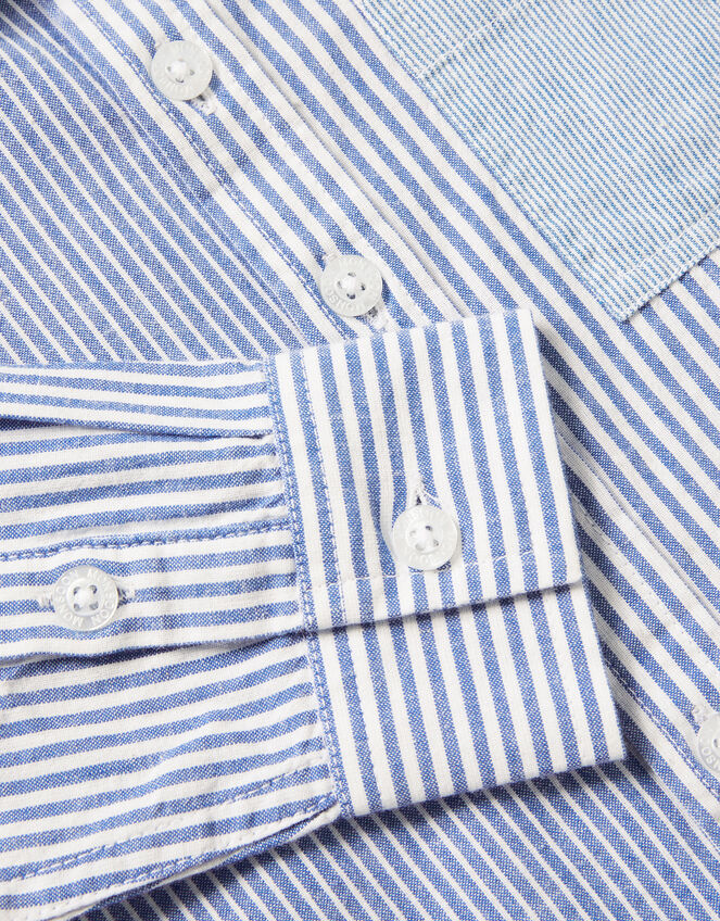 Contrast Stripe Shirt, Blue (BLUE), large