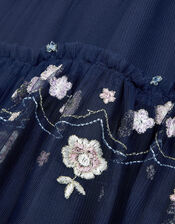 Ellie Embroidered Sequin Maxi Dress, Blue (NAVY), large