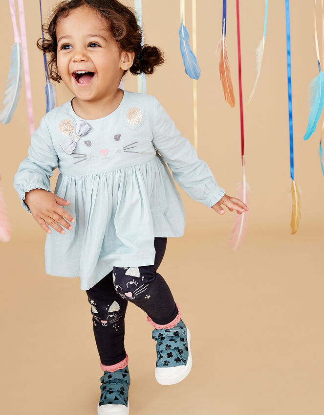 Baby Mouse Top and Leggings Set, Blue (AQUA), large