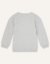 Sequin Floral Cat Sweatshirt, Grey (GREY), large
