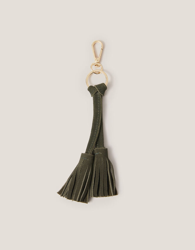 Suede Tassel Bag Charm, , large