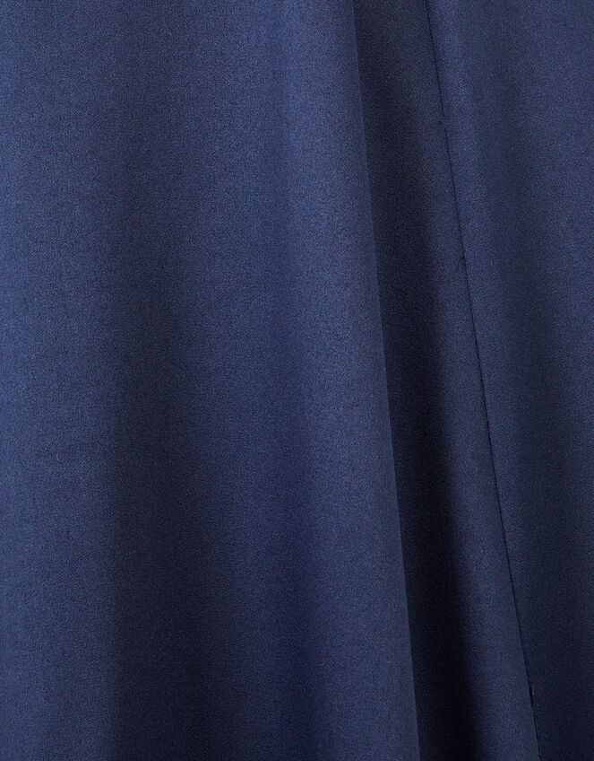 Cowl Neck Satin Prom Dress, Blue (NAVY), large