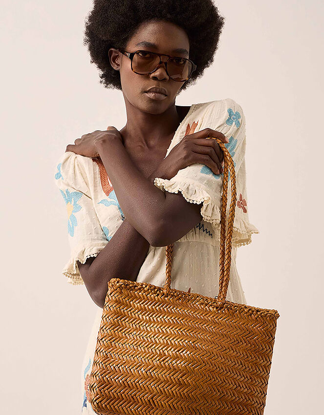 Ellyla Ari Woven Leather Tote Bag, , large