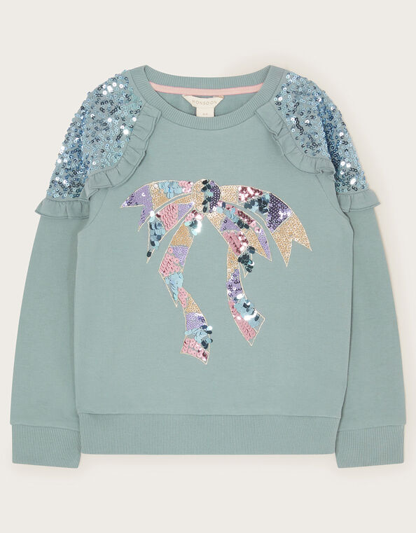 Sequin Bow Jumper, Teal (TEAL), large