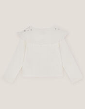 Embellished Broderie Sailor Collar Top, Ivory (IVORY), large
