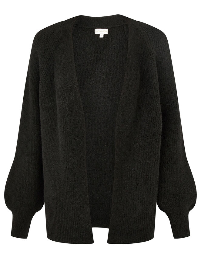 Cosy Knit Cardigan in Wool Blend, Black (BLACK), large