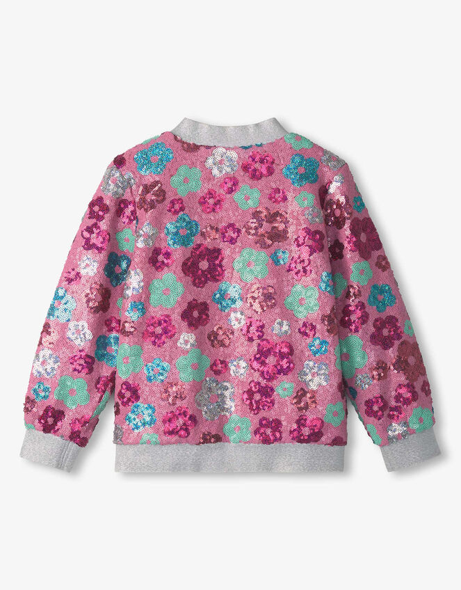 Hatley Daisy Sequin Bomber Jacket, Pink (PINK), large