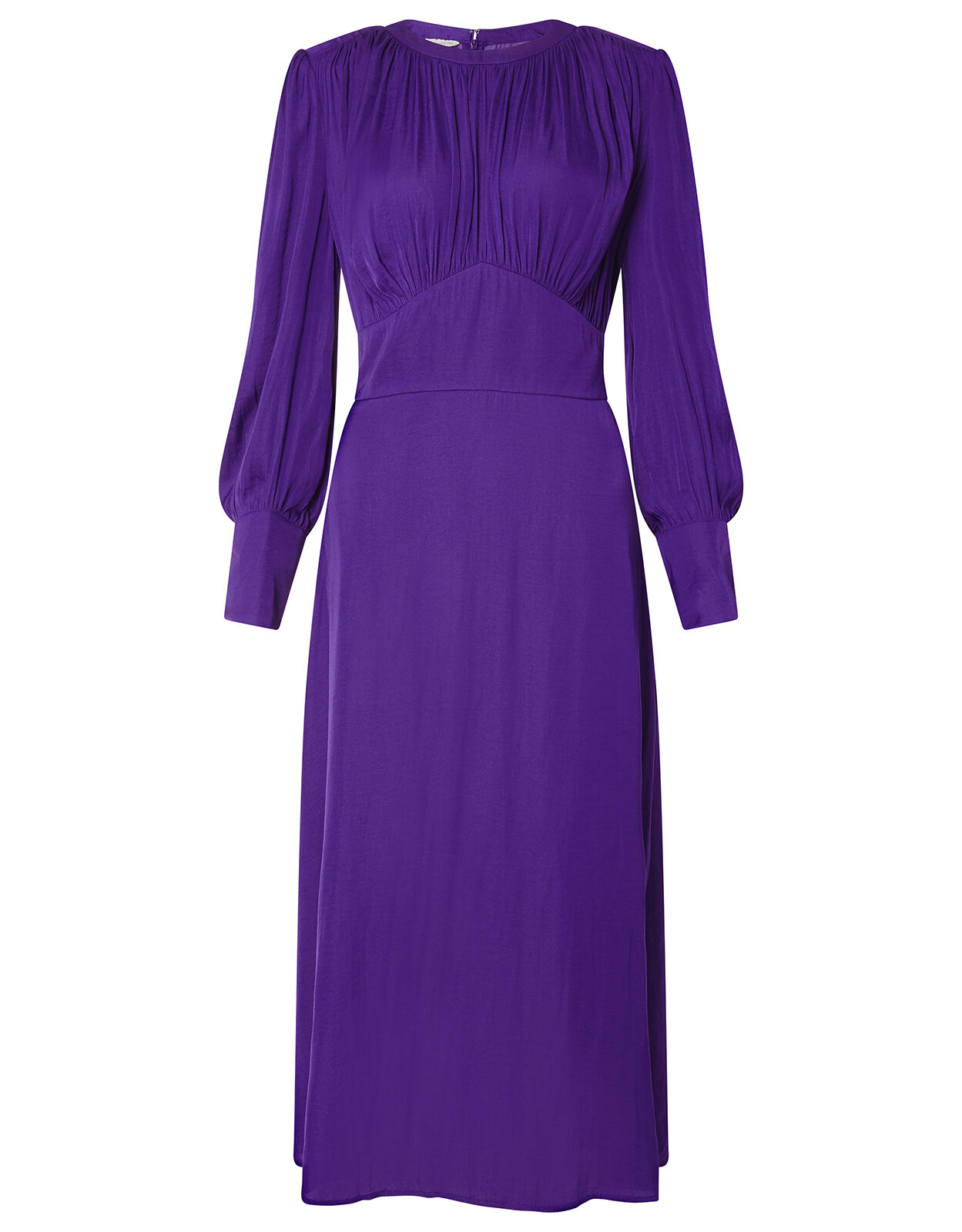 Purple long sleeve midi dress new arrivals