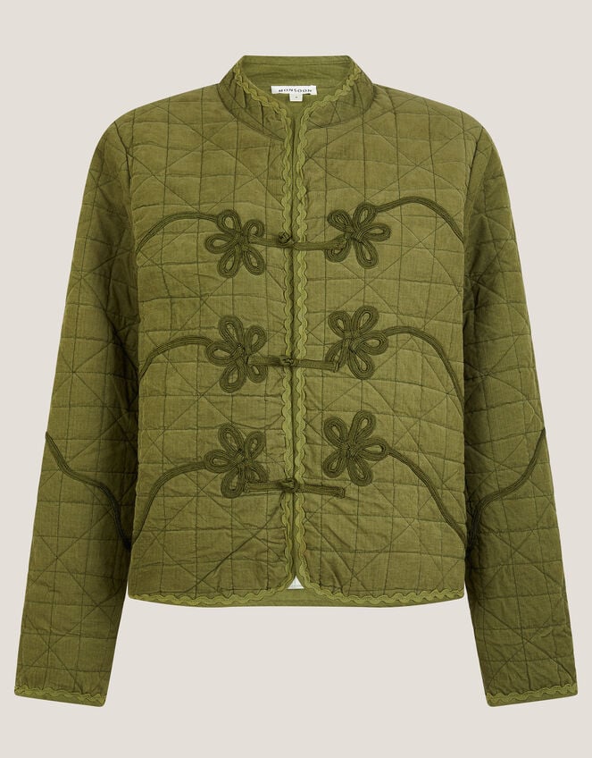 Gaia Quilted Corduroy Jacket, Green (GREEN), large
