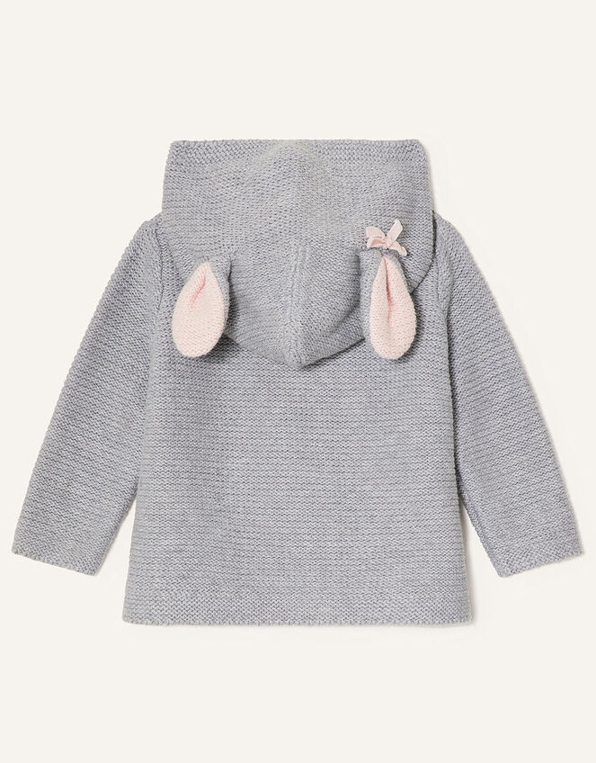 Newborn Bunny Knit Cardigan, Grey (GREY), large