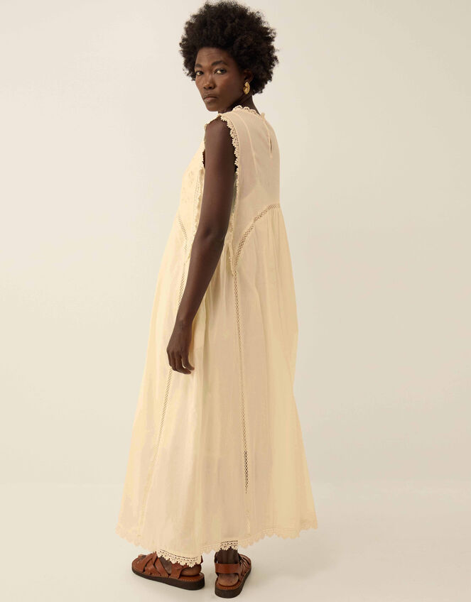 East Winnie Broderie Cotton Dress, White (WARM IVORY), large