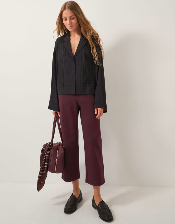 Julia Straight Crop Trousers, Purple (AUBERGINE), large
