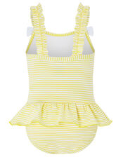 Baby Bow Seersucker Swimsuit, Yellow (YELLOW), large