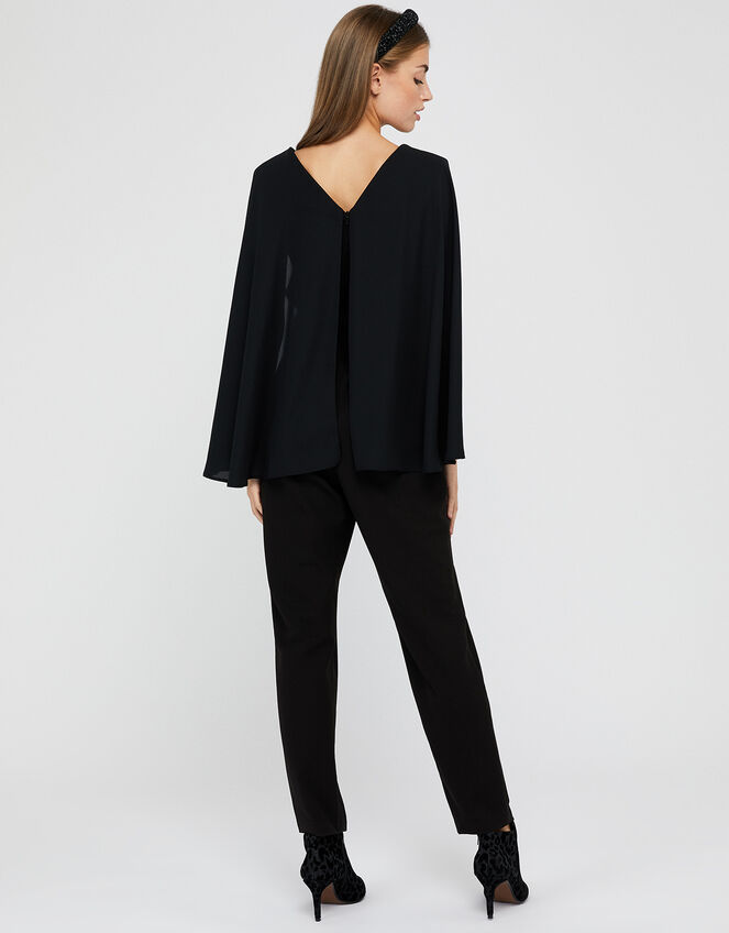 Kris Cape Jumpsuit, Black (BLACK), large