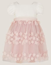 Baby Laura Appliqué Flower Scuba Dress, Pink (DUSKY PINK), large