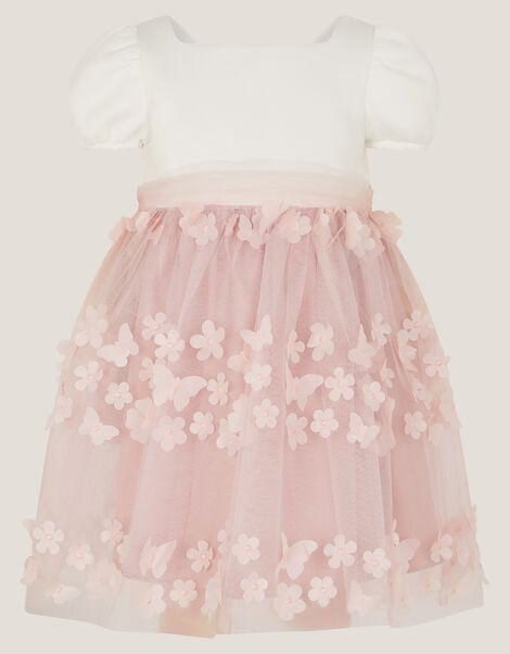 Baby Laura Appliqué Flower Scuba Dress, Pink (DUSKY PINK), large