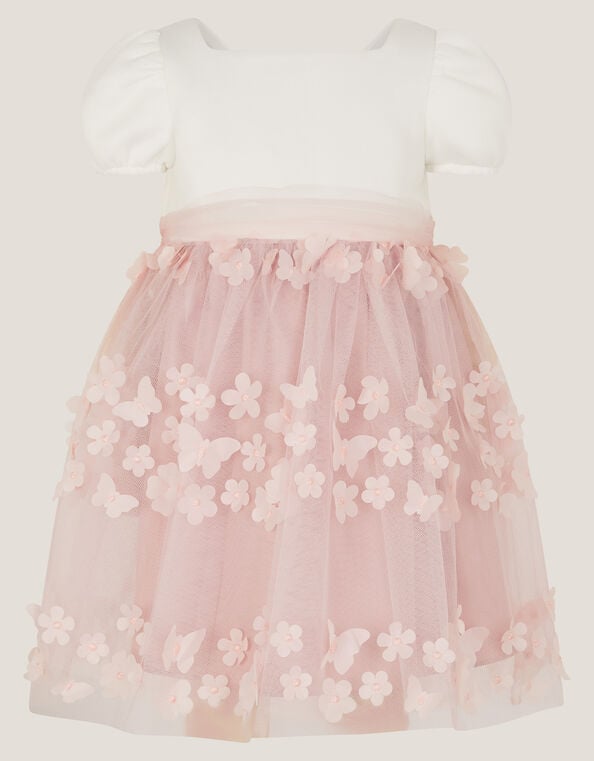 Baby Laura Appliqué Flower Scuba Dress, Pink (DUSKY PINK), large