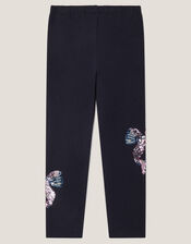 Sequin Bow Leggings, Blue (NAVY), large