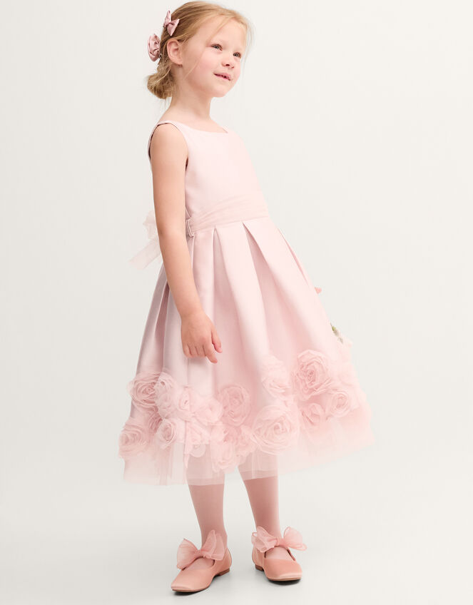 Appliqu&eacute; Rose Party Dress, Pink (DUSKY PINK), large