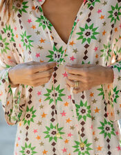 La Galeria Elefante Star Print Blouse, Orange (PEACH), large