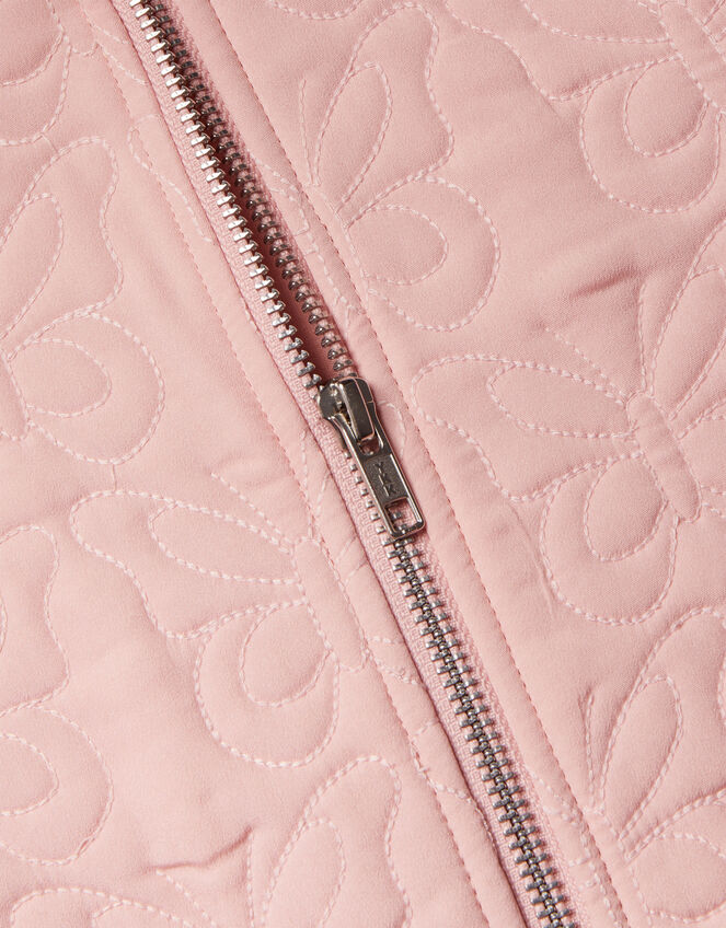 Quilted Butterfly Bomber Jacket, Pink (PINK), large