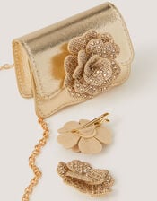 Diamant&eacute; Flower Bag & Hair Clips Set, , large