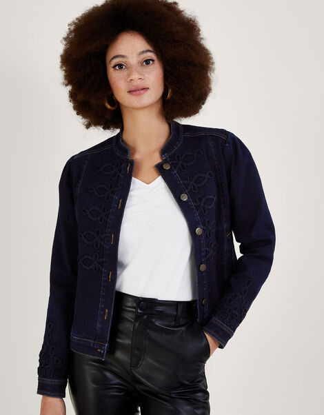 Lauria Nautical Denim Jacket with Sustainable Cotton, Blue (INDIGO), large