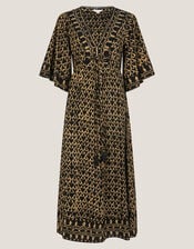 Arti Print Midi Kaftan, Black (BLACK), large