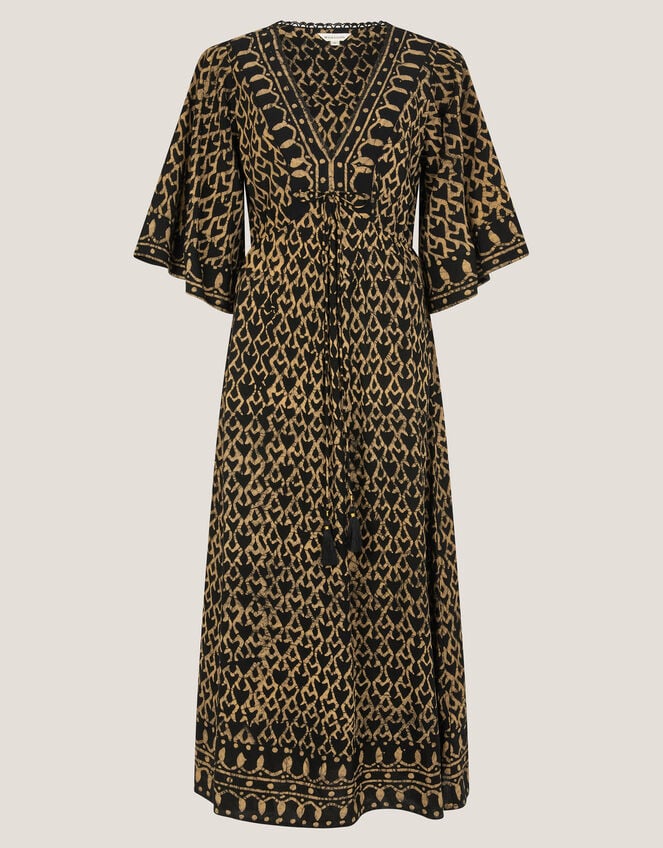 Arti Print Midi Kaftan, Black (BLACK), large