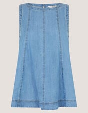 Daria Swing Chambray Tank Top, Blue (DENIM BLUE), large