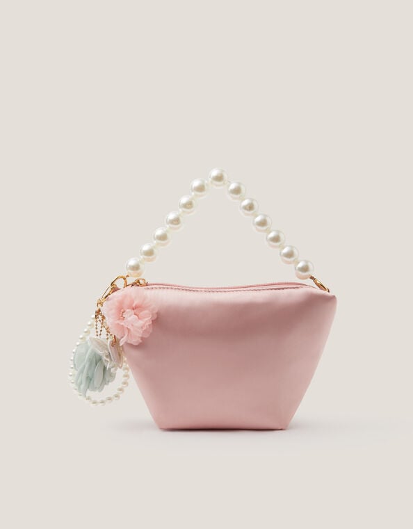 Satin Pearl Charm Bag, , large