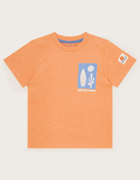 Surf Print T-Shirt, Orange (ORANGE), large
